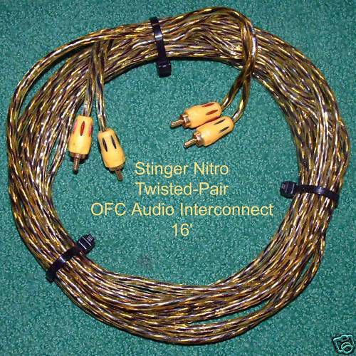 Audio interconnect cable stinger nitro twisted pair 16&#039; rca jack wiring