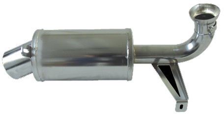 Sno stuff - 331-204 - rumble pack single canister silencer` nickel/chrome