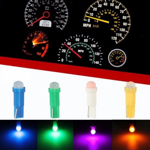 T5 1 cob led high power car dashboard licence plate speed wedge light bulb green