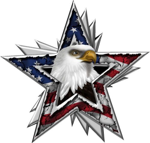 American flag eagle star decal extra large - trailer wall truck- high quality!!