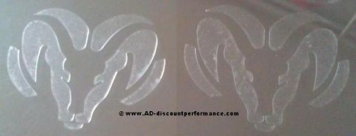 2 stickers decals dodge ram etched glass headlight taillight logo emblem window
