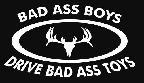 Bad ass boys with deer skull vehicle window wall vinyl decal sticker 9&#034; x 5&#034;