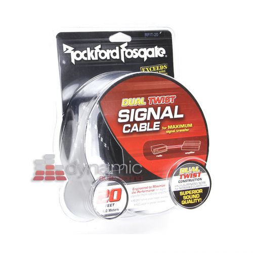 Rockford fosgate rfit-20 car 20 ft. premium dual twist rca signal cable new