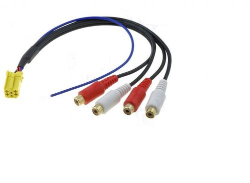 Car radio 6 pin iso mini plug rca socket x4 wiring harness connector adapter