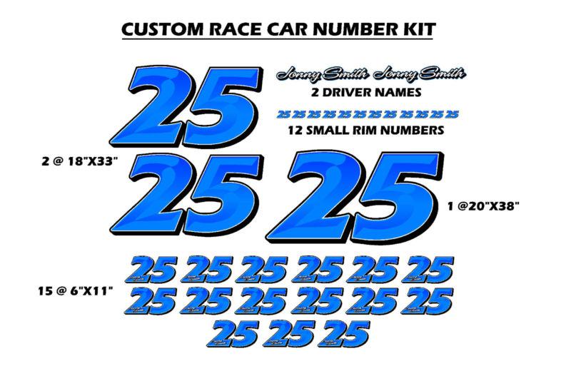 Race car numbers number kit sprint, modified, sprint car - marque chz number kit