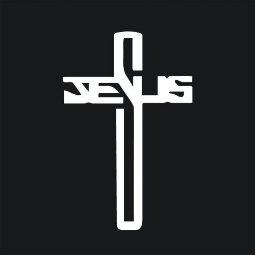 Jesus cross sticker vinyl window decal christ god church christian 5&#034; car truck