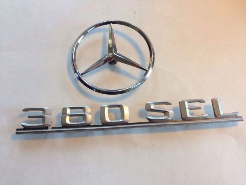 Mercedes 380 sel trunk emblem badge 380sel plus mercedes star set