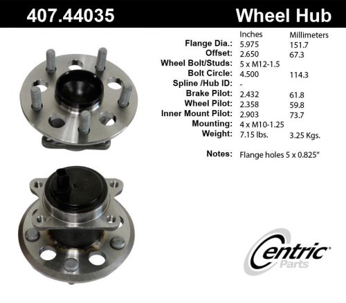Premium wheel bearing &amp; hub assembly fits 2012-2015 toyota camry  centric parts