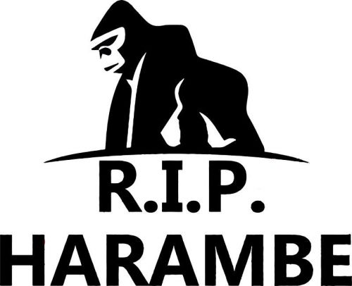 Rip harambe sticker white 4&#034;x3&#034;