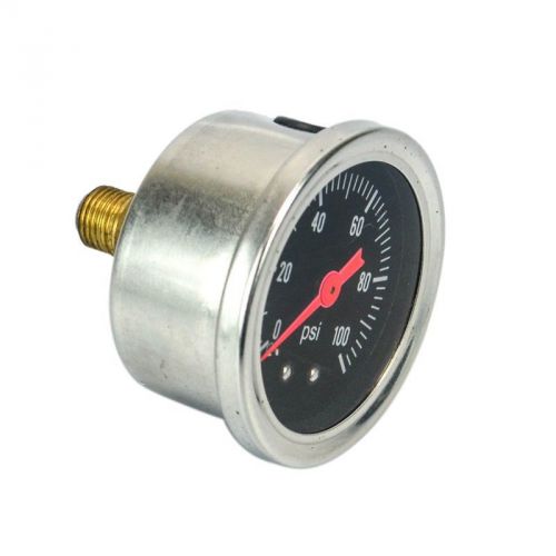 Fuel pressure regulator gauge 0-100 psi / bar liquid fill chrome fuel/oil gauge