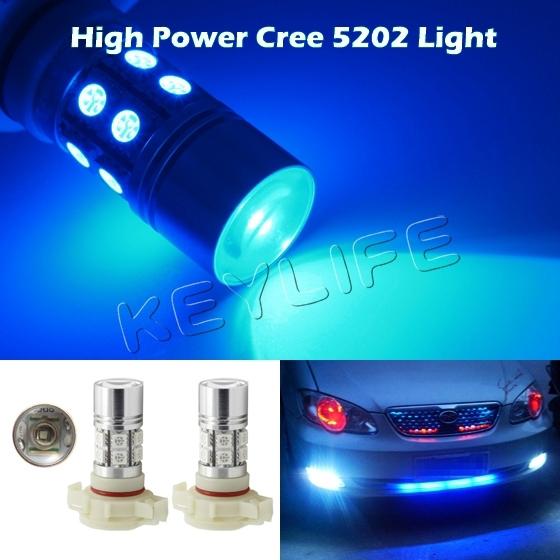 2x bright blue h16 genuine cree-xpe + 12smd 5050 led fog driving light drl 5202 