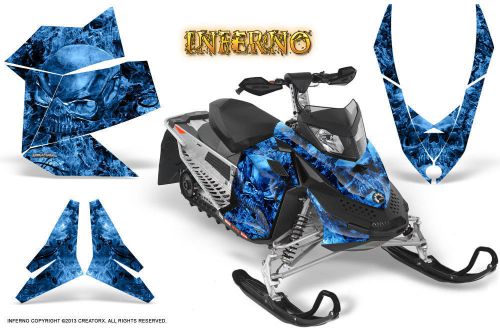 Ski-doo rev xp snowmobile sled creatorx graphics kit wrap decals inferno bl