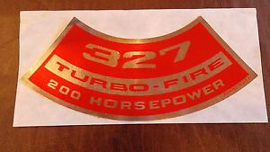 Gm 327 turbo-fire air cleaner decal 200hp