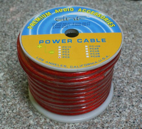 Power cable red 0 gauge 50 ft - free same day shipping!