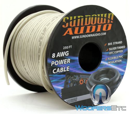 Sundown audio 8 gauge 805 strands silver 250ft ofc silver tinned copper wire new