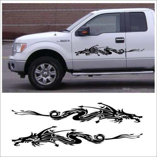 Decal kit dragon for tuner import sport compact car or mini truck large black