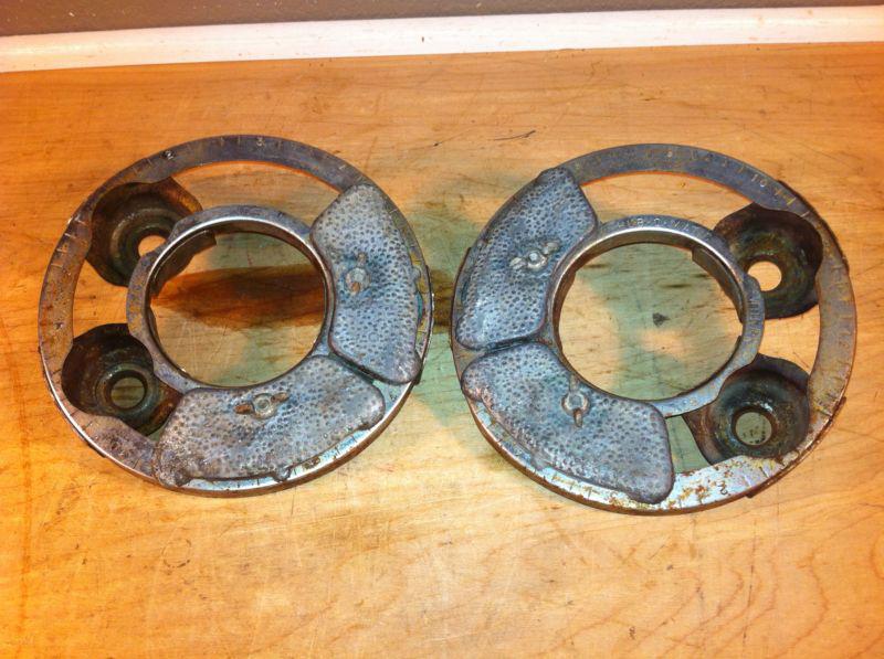 Pair of vintage hub-o-matic wheel balancers