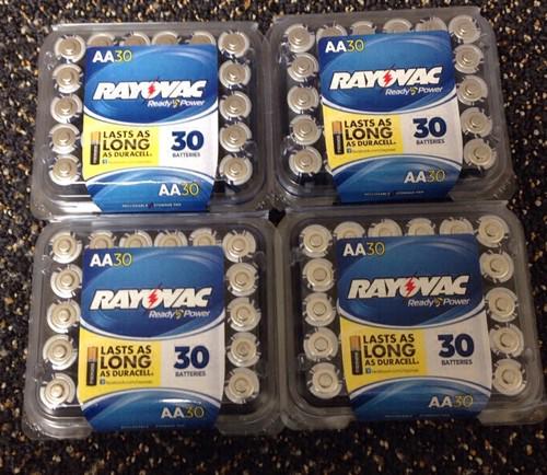 Rayovac alkaline aa batteries - reclosable 30 pro pack ( count of 4)