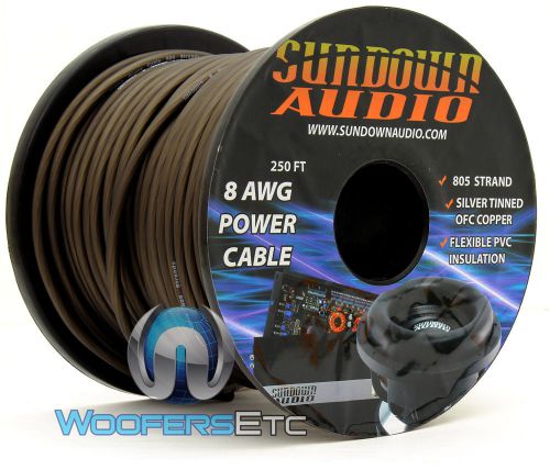 Sundown audio 8 gauge 805 strands black 250ft pro ofc silver tinned copper wire