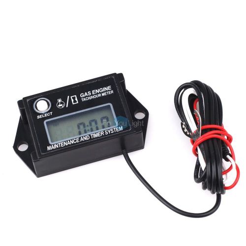 Go kart lcd tach/hour meter digital waterproof tachometer max rpm recall w/ wire