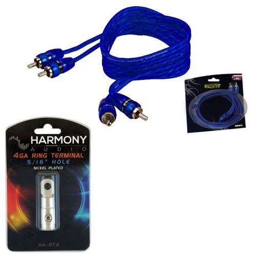 Sound quest by stinger srcb15 15 ft twisted pair male blue color rca cable ring
