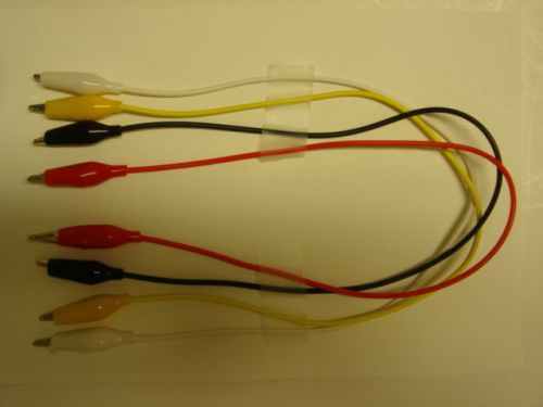 6 pc - 20 awg jumper wires with alli clips at 16&#034;/16-1/2&#034; in 5 colors