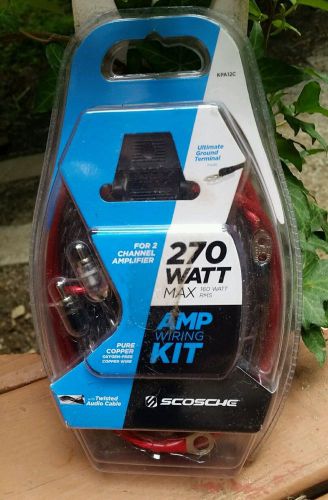 Scosche 270 watt max amp kit 12-gauge wiring audio cable car amplifier kpa12c