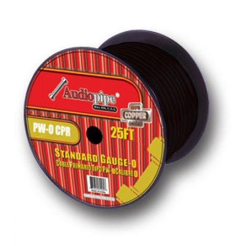 25ft 0gauge primary cable black audiopipe ps025bk wire