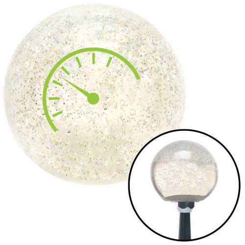 Green instrument gauge clear metal flake shift knob with m16 x 1.5 insert