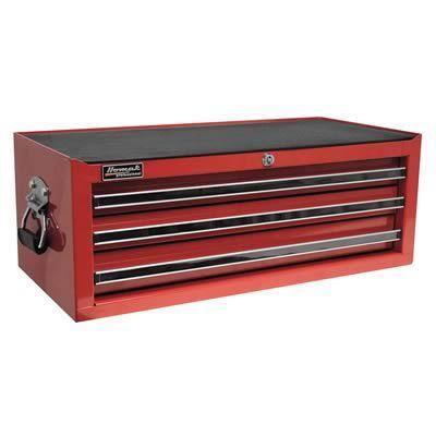 Homak toolboxes tool chest 3-drawer steel red powdercoated 26.250"wx12"dx9.875"h