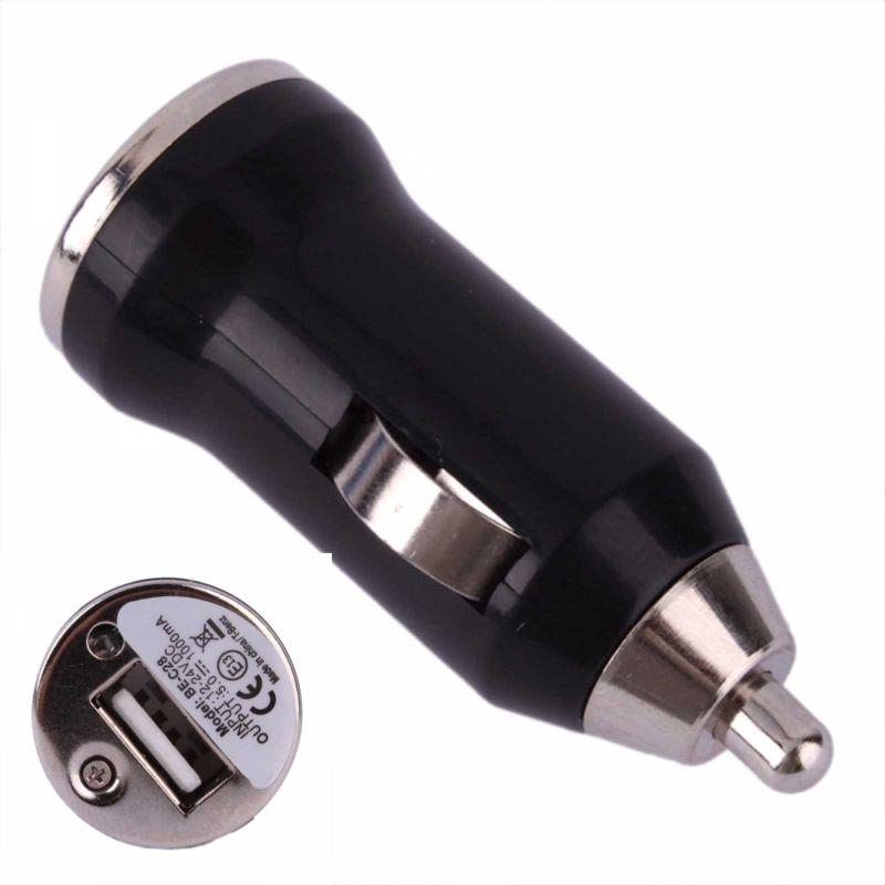 Newly  mini car cigarette lighter usb car charger adapter black