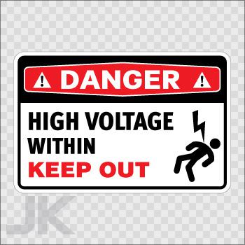 Decal stickers sign warning danger caution high voltage keep out 0500 za644
