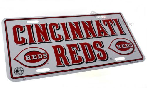 Cincinnati reds mlb license plate aluminum stamped metal tag for car truck