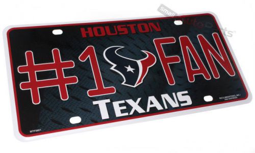 Houston texans nfl #1 fan license plate aluminum metal tag for car truck
