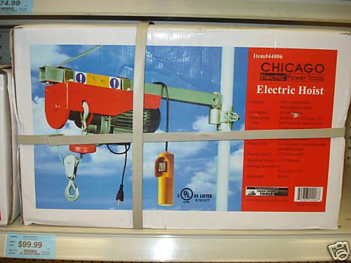New 880 lb electric hoist & remote - ul listed winch **