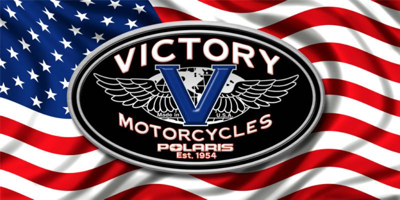 All riders - victory chopper motorcycle custom banner - victory american flag