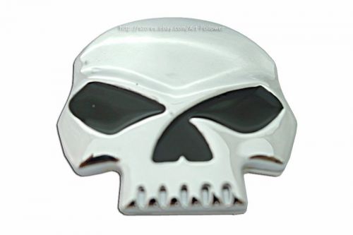 1p black eye metal auto 3d decal emblem &#034; skull &#034; logo car sticker decal silve