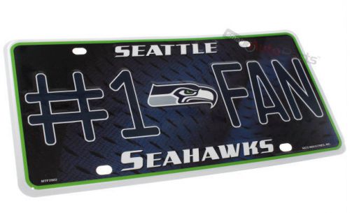 Seattle seahawks football nfl #1 fan license plate aluminum metal car truck tag