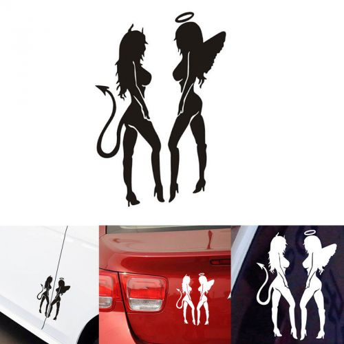 Enduring sexy girls car sticker angel devil beauty 16*11cm cool car decal chic