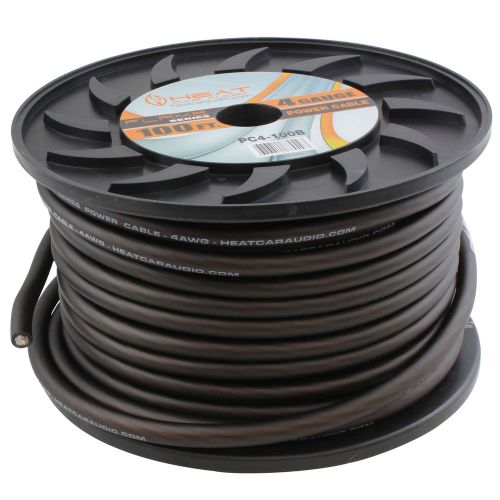 4 gauge awg 100 ft foot car amp power ground wire cable black pc4-100b