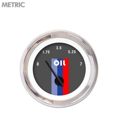 Oil pressure gauge - metric vintage autobahn dark gray , black modern