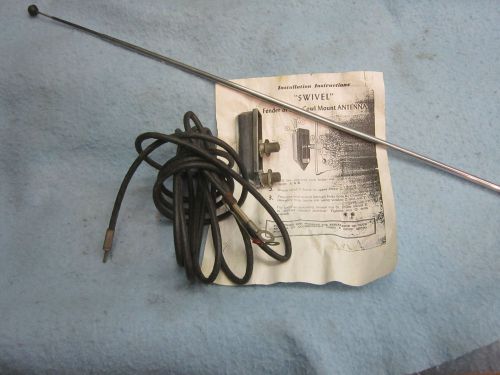 Vintage swivel radio antenna chrome mast, 3 section, fender or side cowl mount