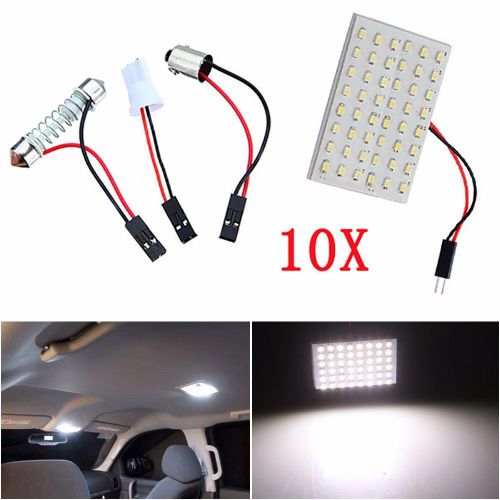 New 10pcs car led light panel 48smd landscaping side wedge tail white lamp bulbs