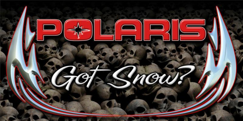 All riders - new polaris banner dragon rush xcr edge snowmobile - snow skulls
