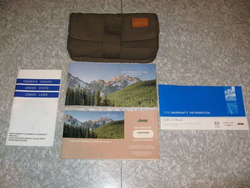 06 2006 jeep wrangler oem owner&#039;s manual w/ case and &#034;free u.s. shipping&#034; nice