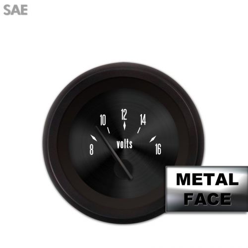 Volt gauge - sae american classic black v, black modern needles, black trim