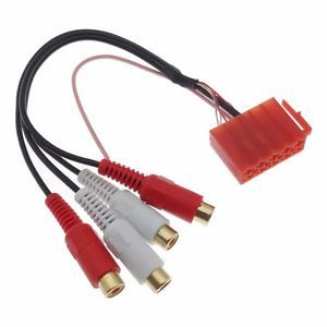 For vw blaupunkt vdo stereo 4rca audio cable 10 pin line out adapter stecker iso