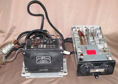 Vintage narco mark v transceiver with narco power unit model  t-12mp-7 &amp; cables