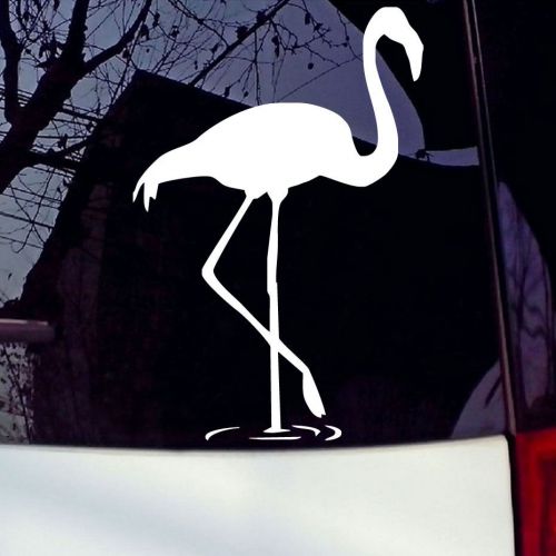 Elegant flamingo standing in the water decal vinyl car laptop window sticker