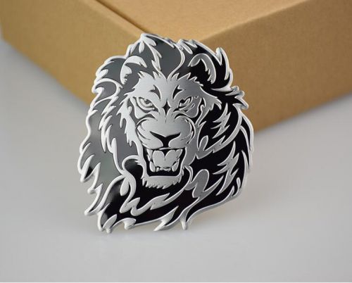 3d personality lion auto logo car sticker metal badge emblem tail decal qq